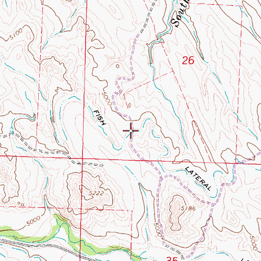 Topographic Map of Fish Lateral, WY