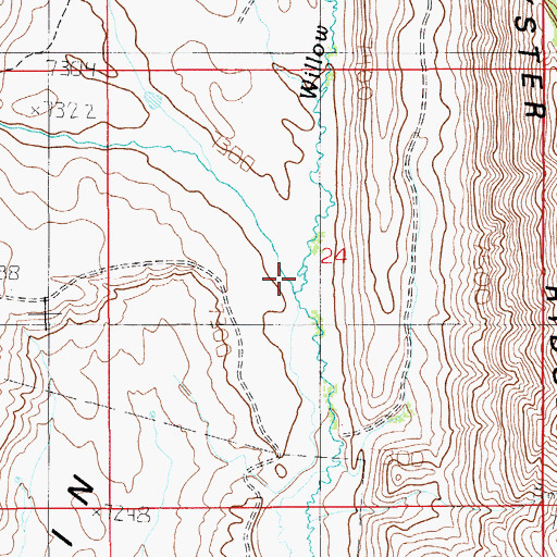 Topographic Map of Fisher Creek, WY