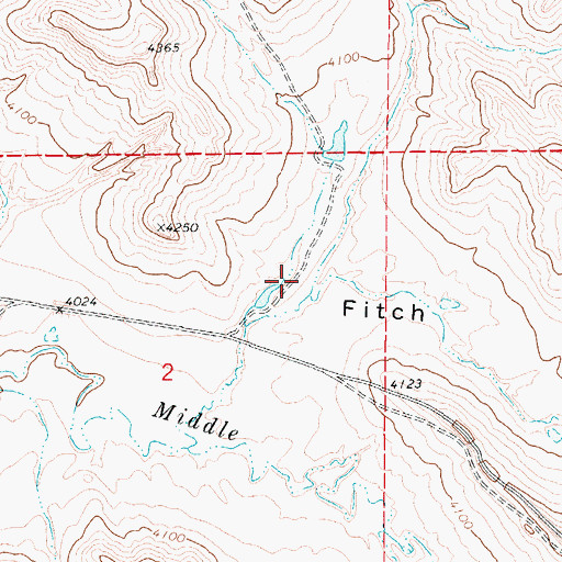 Topographic Map of Fitch Draw, WY