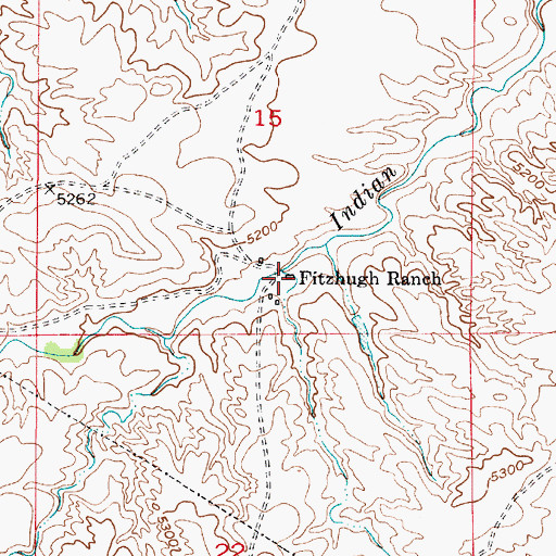 Topographic Map of Fitzhugh Ranch, WY