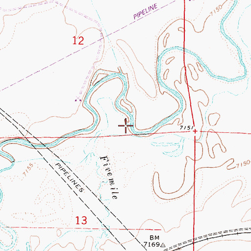 Topographic Map of Fivemile Creek, WY