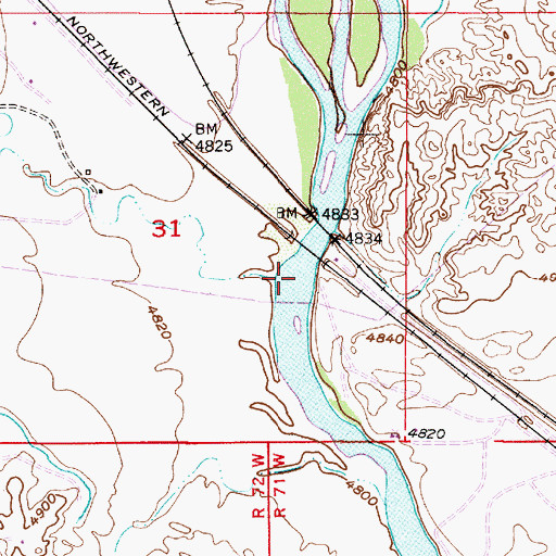 Topographic Map of Fivemile Creek, WY