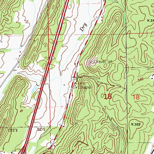 Topographic Map of Lea Chapel, AL