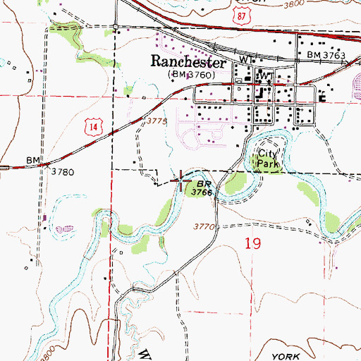Topographic Map of Fivemile Creek, WY