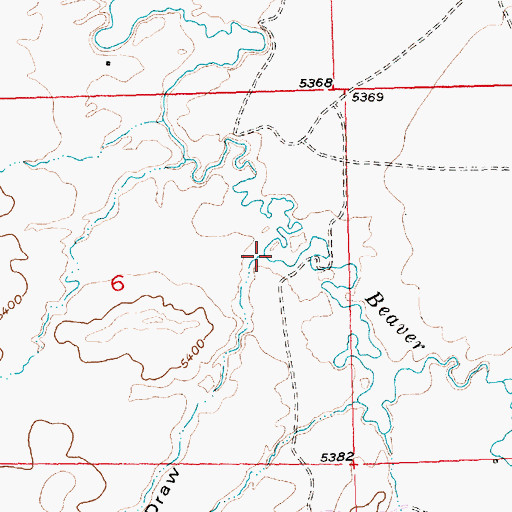 Topographic Map of Fivemile Draw, WY