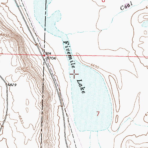 Topographic Map of Fivemile Lake, WY