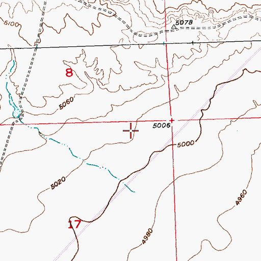 Topographic Map of Fivemile Main Lateral, WY