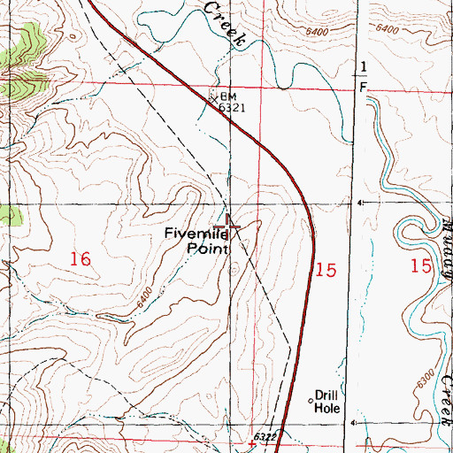 Topographic Map of Fivemile Point, WY