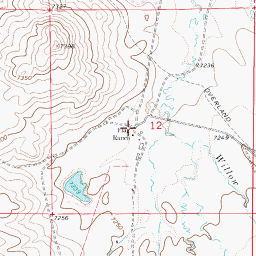 Topographic Map of Flag Ranch, WY