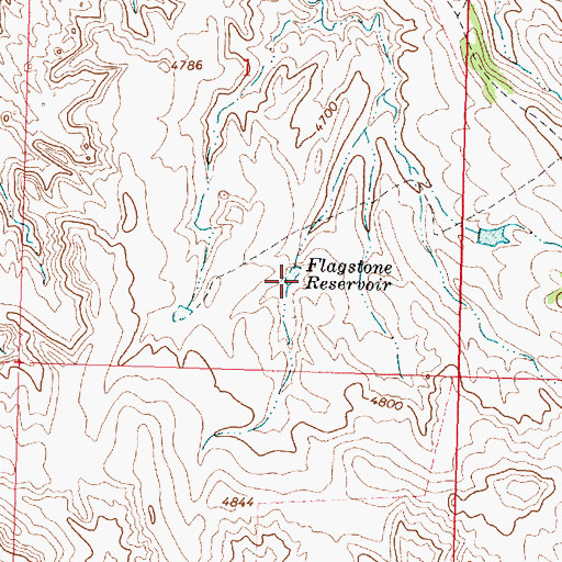 Topographic Map of Flagstone Reservoir, WY