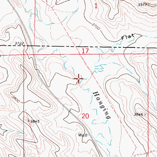 Topographic Map of Flat Bottom Draw, WY