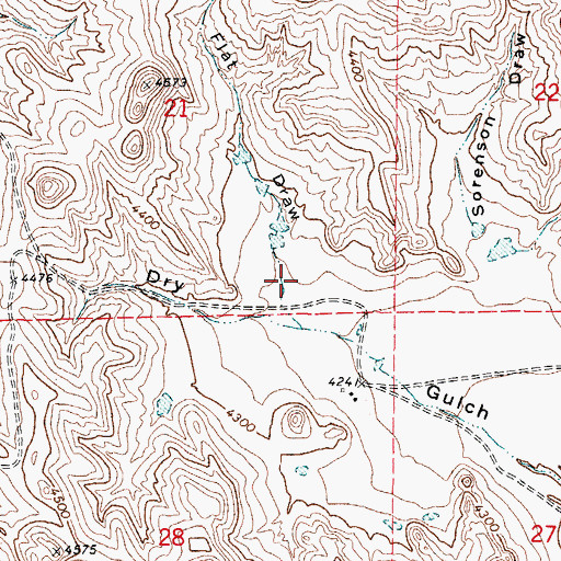 Topographic Map of Flat Draw, WY