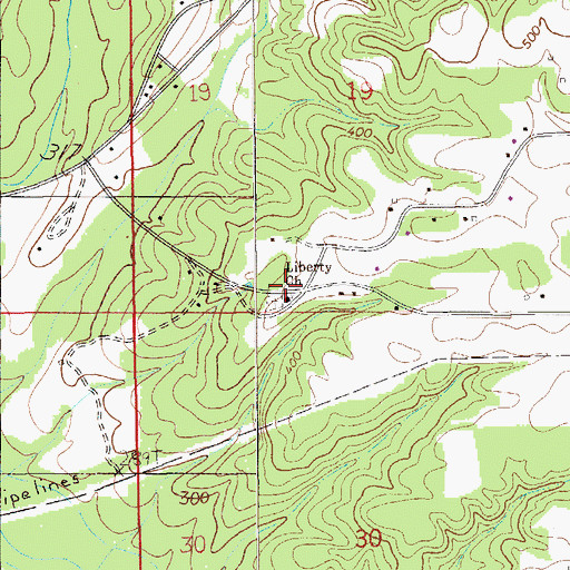 Topographic Map of Liberty Baptist Church, AL