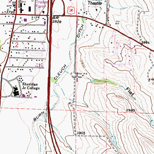 Topographic Map of Flat Draw, WY