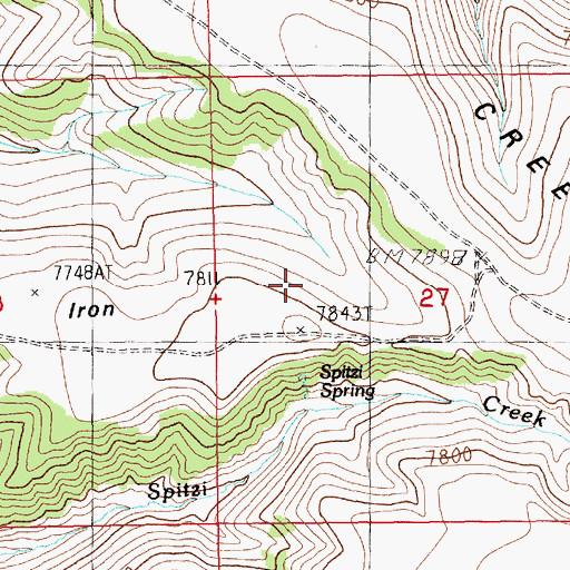Topographic Map of Flat Iron, WY