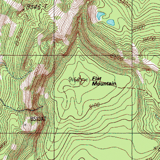 Topographic Map of Flat Mountain, WY