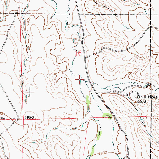 Topographic Map of Flat Top Draw, WY