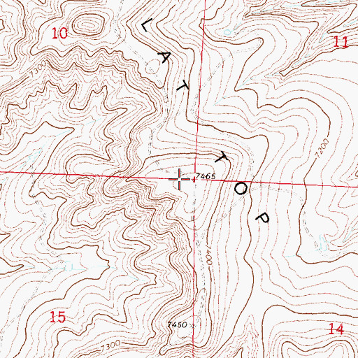 Topographic Map of Flat Top Mountain, WY