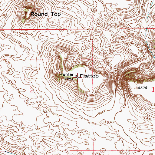Topographic Map of Flattop, WY