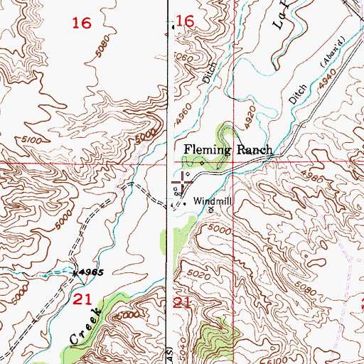 Topographic Map of Fleming Ranch, WY