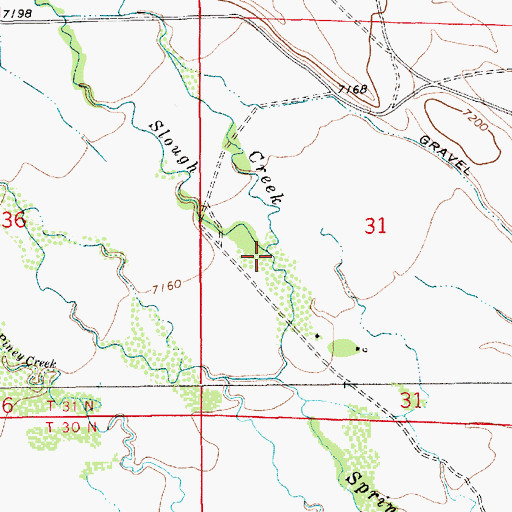 Topographic Map of Fleming Slough, WY