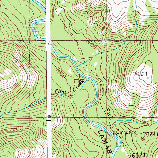 Topographic Map of Flint Creek, WY