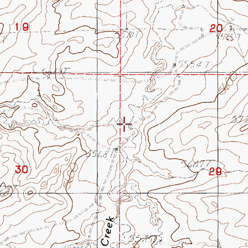 Topographic Map of Fly Draw, WY