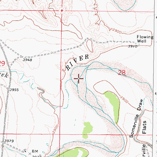 Topographic Map of Flying E Creek, WY