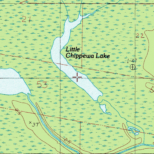 Topographic Map of Little Chippewa Lake, AL