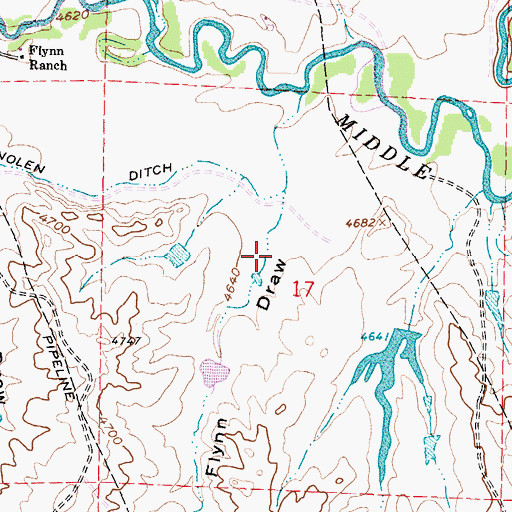 Topographic Map of Flynn Draw, WY