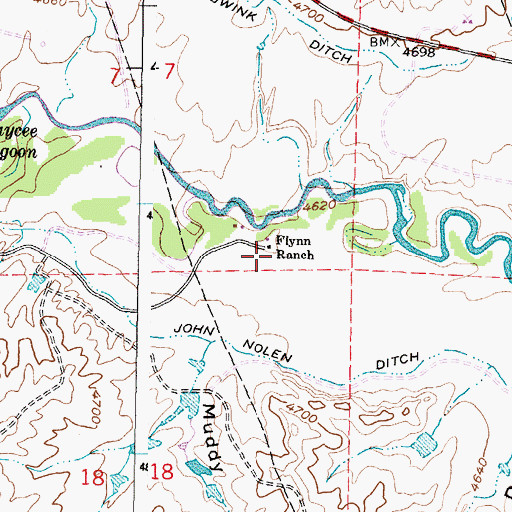 Topographic Map of Flynn Ranch, WY