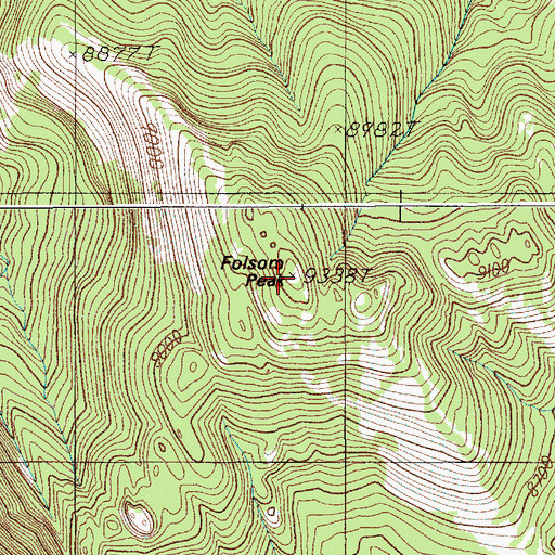 Topographic Map of Folsom Peak, WY