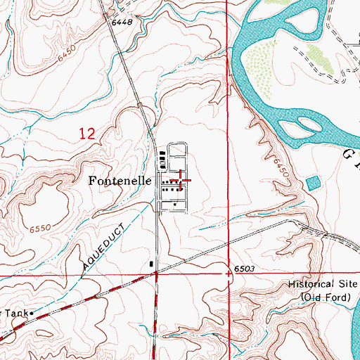 Topographic Map of Fontenelle, WY