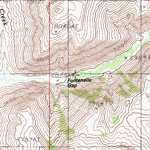 Topographic Map of Fontenelle Gap, WY