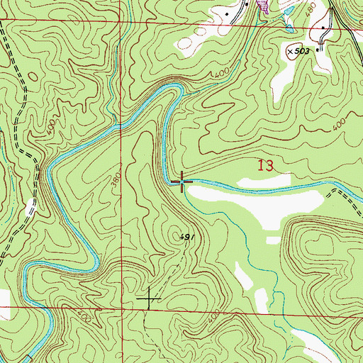 Topographic Map of Little Hurricane Creek, AL