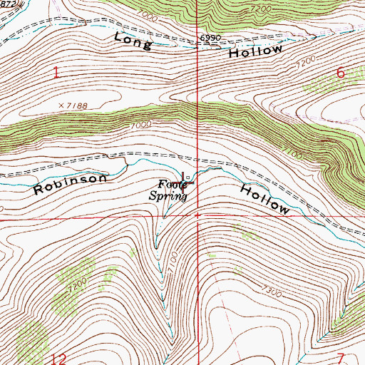 Topographic Map of Foote Spring, WY