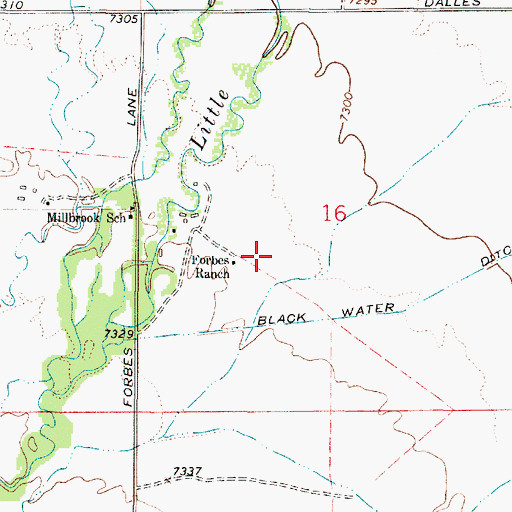 Topographic Map of Forbes Ranch, WY