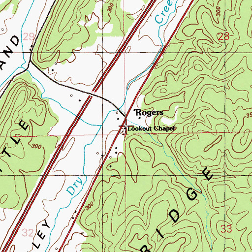 Topographic Map of Lookout Chapel, AL