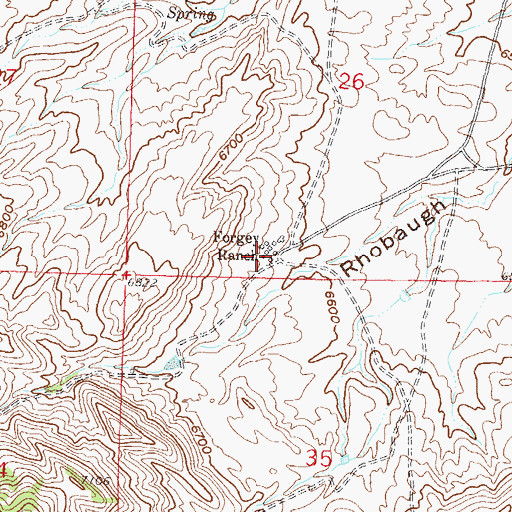 Topographic Map of Forgery Ranch, WY