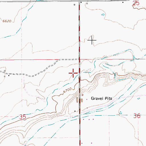 Topographic Map of Fort Bridger Canal, WY