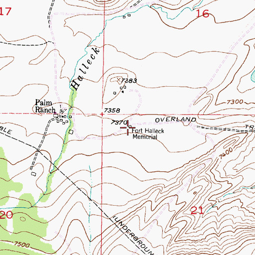 Topographic Map of Fort Halleck Memorial, WY