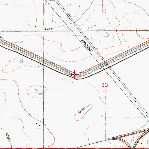 Topographic Map of Fort Laramie Ditch, WY