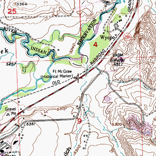 Topographic Map of Fort McGraw, WY