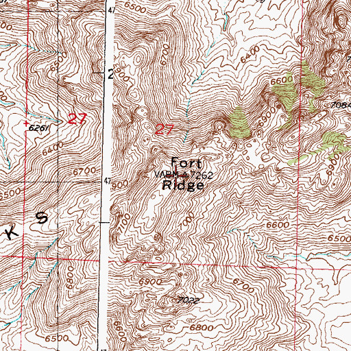 Topographic Map of Fort Ridge, WY