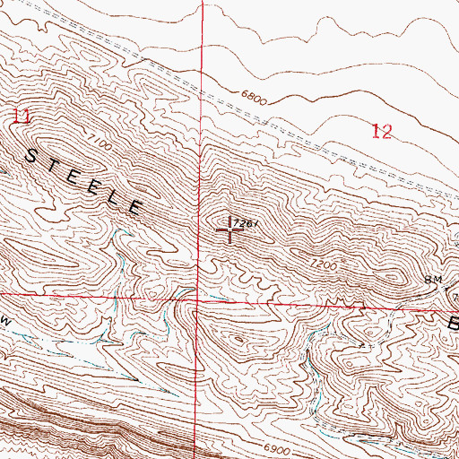 Topographic Map of Fort Steele Breaks, WY