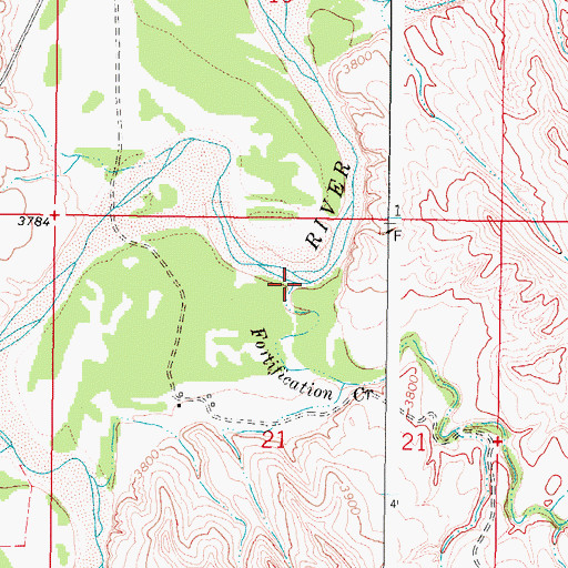 Topographic Map of Fortification Creek, WY