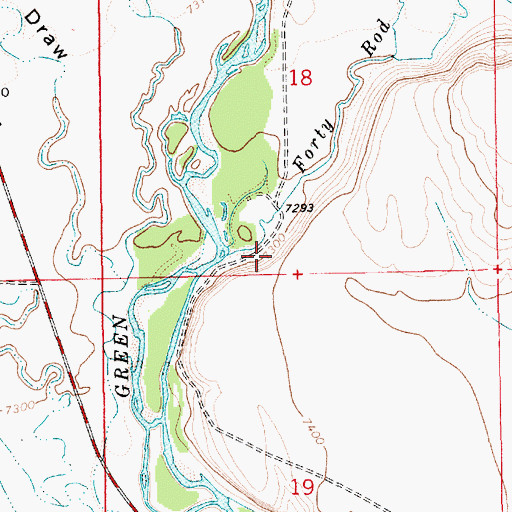 Topographic Map of Forty Rod Creek, WY