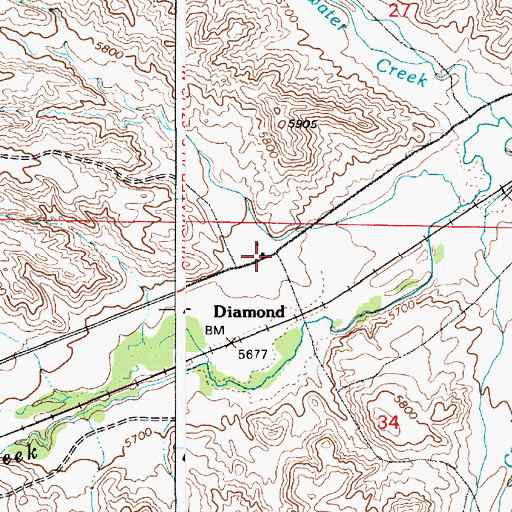 Topographic Map of Foss Ranch, WY