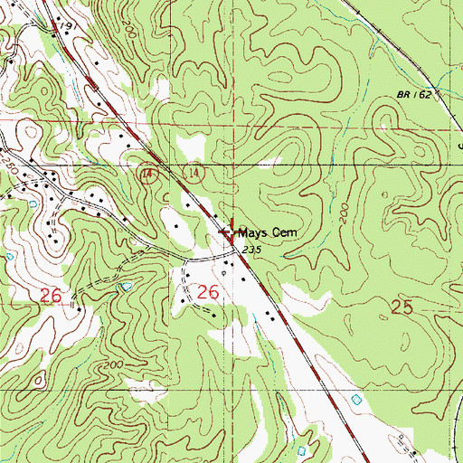 Topographic Map of Mays Cemetery, AL