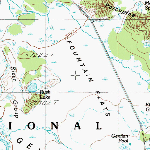 Topographic Map of Fountain Flats, WY